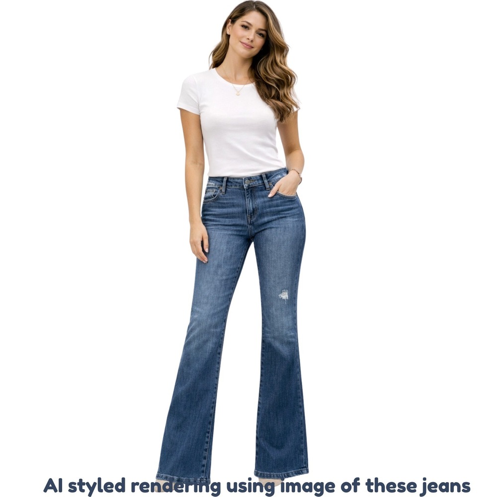 Joe's Women 24 Muse Flare Distressed Low Rise Denim Jeans Scarlett Blue Y2K EUC!